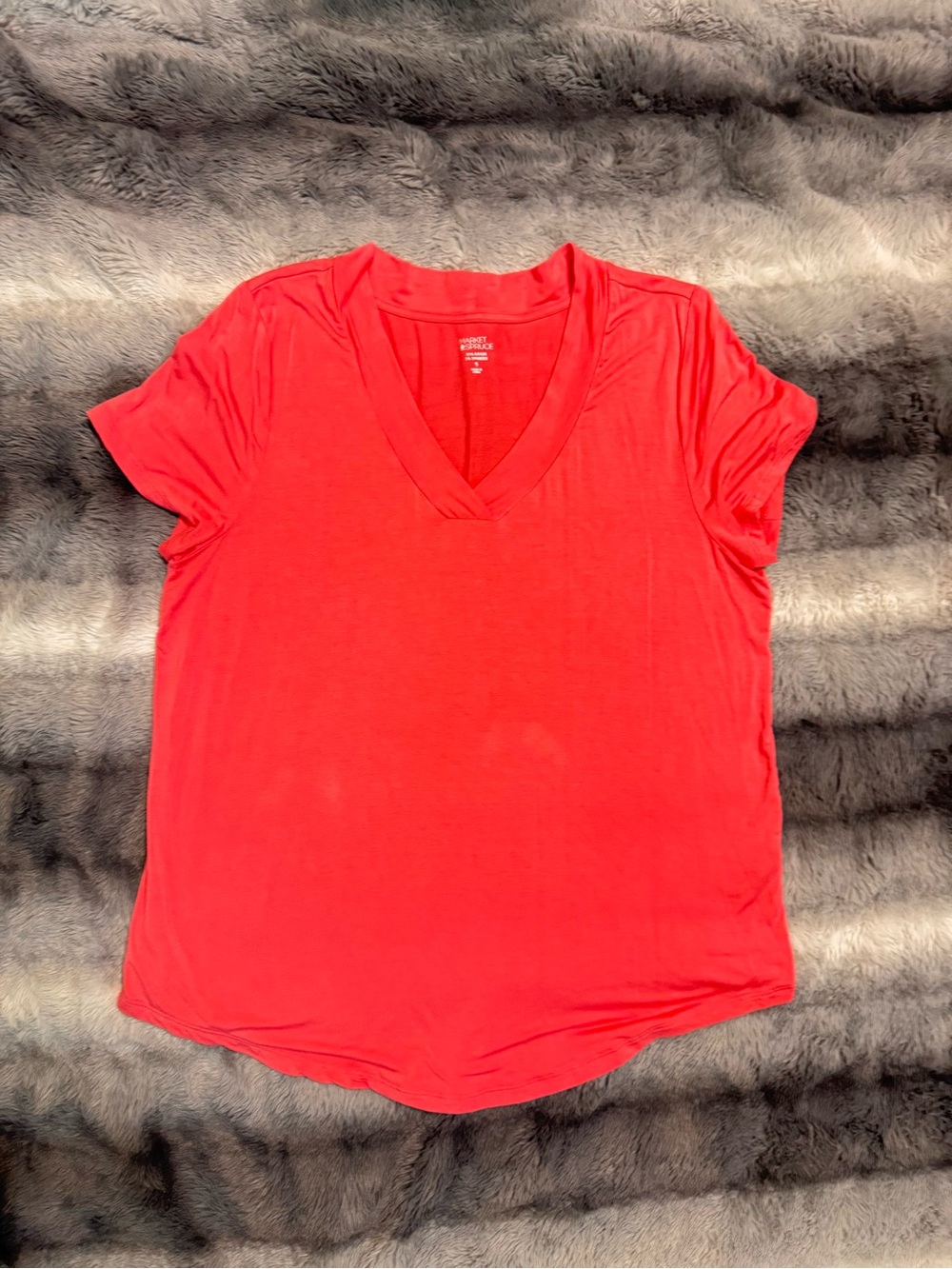 Market & Spruce V-Neck Short Sleeve Tee - Red